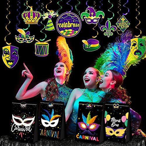 WQT 24kom maskenbal Party Dekoracije torbe Karneval rođendan goodie torbe Karneval dekoracije torbe Mardi Gras dekoracije maskenbal