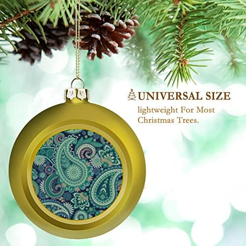 Zeleni Paisley uzorak Božić kugle Ornament Shatterproof za čari Božić Tree Hanging ukras