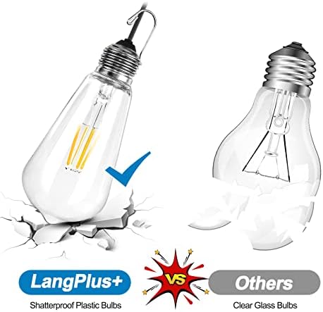 LangPlus+ 2PACK ST64 3W USB LED Sijalice, USB prijenosni utikač LED lampa, Zatamnjena USB viseća svjetla za kampiranje BBQ Garažno