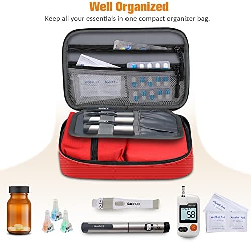 Siton Diabetic opskrbljuje slučaj organizatora s ručnim remenom, vodootporna prenosiva putnička torba za inzulinske olovke, svjetlo