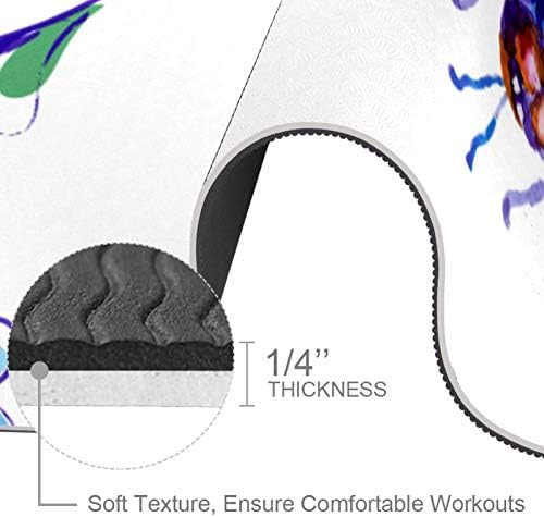 Siebzeh akvarel slikarstvo Dragonfly i Flower Premium debela prostirka za jogu Eko prijateljska gumena podloga za zdravlje i fitnes