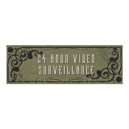 CGsignLab | 24-satni video nadzor -Victorian Gotic prozor Cling | 36 x12