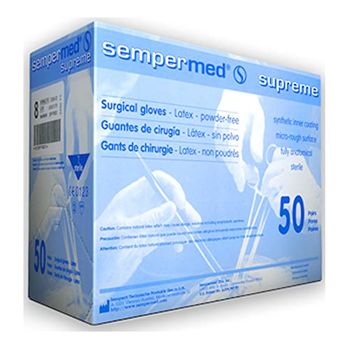 Sempermed Spfp550300 Spfp550 Supreme Latex rukavica, bez pudera, hirurška, veličina 5.5