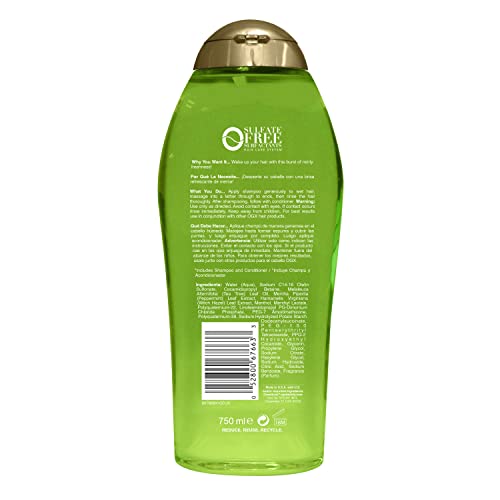 OGX Extra Strength Refreshing Scalp + Teatree Mint šampon, okrepljujući šampon za vlasište sa čajevcem & ulje peperminta & Hamamelis,