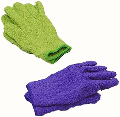 Amgchiron rukavice od mikrovlakana za čišćenje, rukavice za brisanje prašine za biljke, roletne,lampe, knjiga , unutrašnjost automobila,ljubičasta,