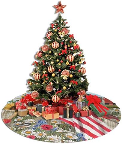 LveShop cvijeće Patriotc.jpeg suknja za božićnu drvcu Luksuzni okrugli zatvoreni vanjski mat rustikalni Xmas Tree Odrezi za odmor (30 / 36 / 48 Tri veličine)