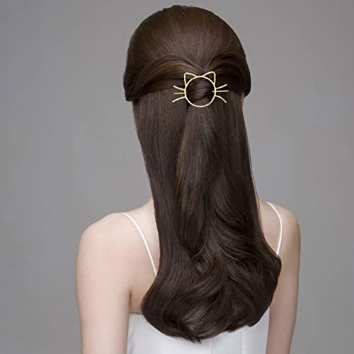 Minimalistička slatka šuplja mačja za kosu za kosu za kosu za kosu za glavu za glavu zlatni nosač za kosu od mesinganih kose dame