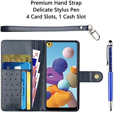 Kulecase torbica za novčanik za Samsung Galaxy A21, Premium mekana PU kožna Navlaka za telefon sa utorima za držače za kartice, naramenica