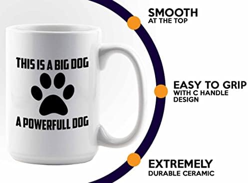 Šalica za kavu pasa 15oz Bijela - A p * WERFULL DOG ​​- trener psa trener kućnog vlasnika štenadskog šetača životinja spasilački spasilački
