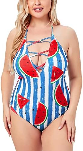 Yubnlvae kupaći kostim za žene 1 komad Slimfit Tummy Control Crew Rekošeni odštampano 2023. ljeto plaža modni kupaći kostim
