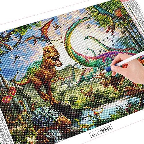 Dijamantno slikanje za odrasle djece 5d Diamond Dotz Kits početnik DIY dinosaur Puna bušilica Dijamantna umjetnost Kućni zid Decor Poklon 11.8x15.7inch