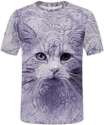 Ženski vrhovi kratkih rukava bluze T majice Crew CAT CAT grafički kawaii Ljetni pad 2023 Odjeća Redovna fit bw
