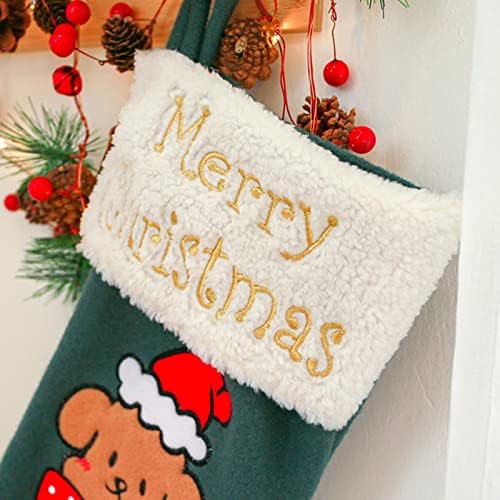 Naladoo Božićne čarape Velike čarape Klasični kamin Viseće čarape Igračke za kućne ljubimce Primanje torbi za snjegović ukrasne čarape