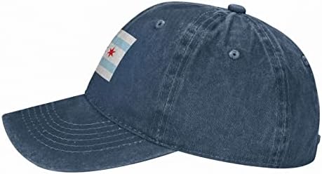 Liichees Zastava Chicaga, Illinois Baseball Cap za muškarce Žene Vintage Cowboy Hat Casquette