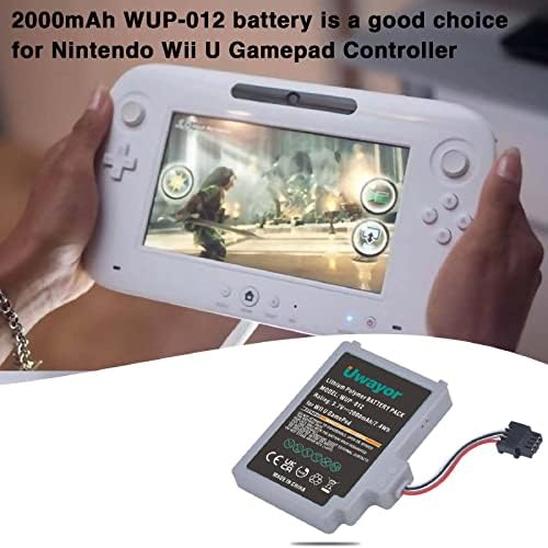 Uwayor Wii u Gamepad bateriju, 2000mAh punjiva baterija za Nintendo Wii u Gamepad WUP-012 bateriju sa odvijačem