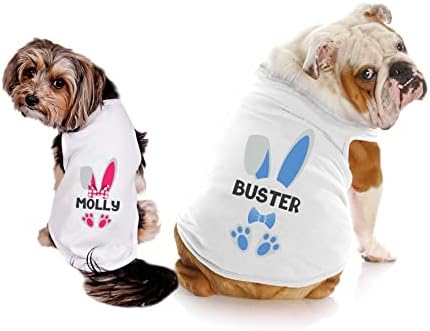 Personalizirana Uskršnja košulja za zečje uši, ružičasta i plava Uskršnja košulja za zečje uši, Uskršnja košulja za pse, Uskršnja