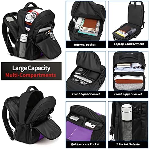 PUSLOM izuzetno veliki putni ruksak za Laptop za muškarce 55L, vodootporne 18,4 inčne big Business torbe za Laptop sa USB priključkom
