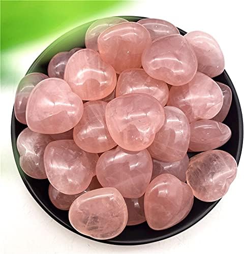 Ruitaiqin Shitu 1pc Natural Pink Crystal Rose Kvarcno srce u obliku srca Izlečenje draganskih zanata DIY Crrentsed Ornament Stones