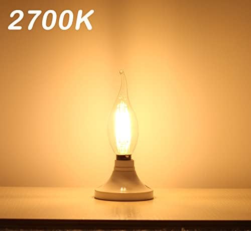 Lamsky E14 LED sijalica Evropska baza 4W LED luster sijalice dimabilne 40W ekvivalentne, plamen vrh Candelabra LED Sijalice,110v 2700k