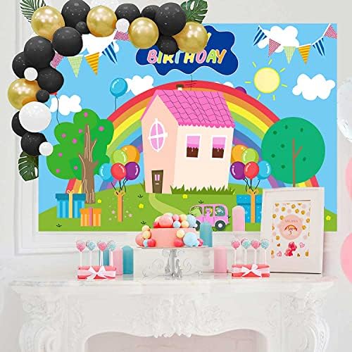 KIKIDOR 9x6ft Pig pozadina za ukras za rođendansku zabavu crtana kuća plavo nebo automobil svinja fotografija pozadina djeca Dječija