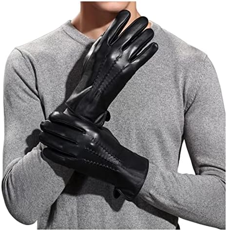 N / A zimske muške kožne rukavice za operativni Telefon uzorak tople meke kože muške kožne rukavice