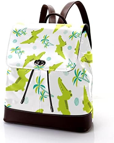 VBFOFBV ruksak za ženske pantalonske bakpa za laptop za žene Putovanje casual torba, crtani životinjski zeleni krokodil