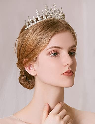 Wekicici Crystal Tiara vještački dijamant vjenčana kraljica kruna svadbena traka za glavu Dodaci za kosu za vjenčanje matursko rođendansko