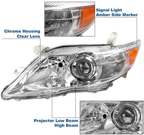 ZMAUTOPARTS projektor Crni farovi farovi za 2010-2011 Toyota Camry
