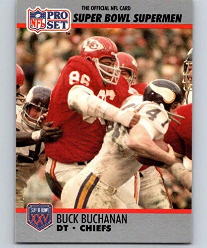 1990 Pro Set NFL Fudbal Super Bowl 160 81 Buck Buchanan Kansas City Chiefs Službena trgovačka karta Nacionalne fudbalske lige