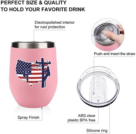 Američka čaša za flašicu lineman sa izoliranim od nehrđajućeg čelika Tumbler Dvostruki zidni uredski kup