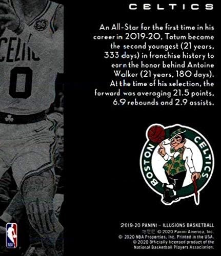 2019-20 Panini Ilusions Black Sapphire # 98 Jayson Tatum Boston Celtics NBA košarkaška trgovačka kartica