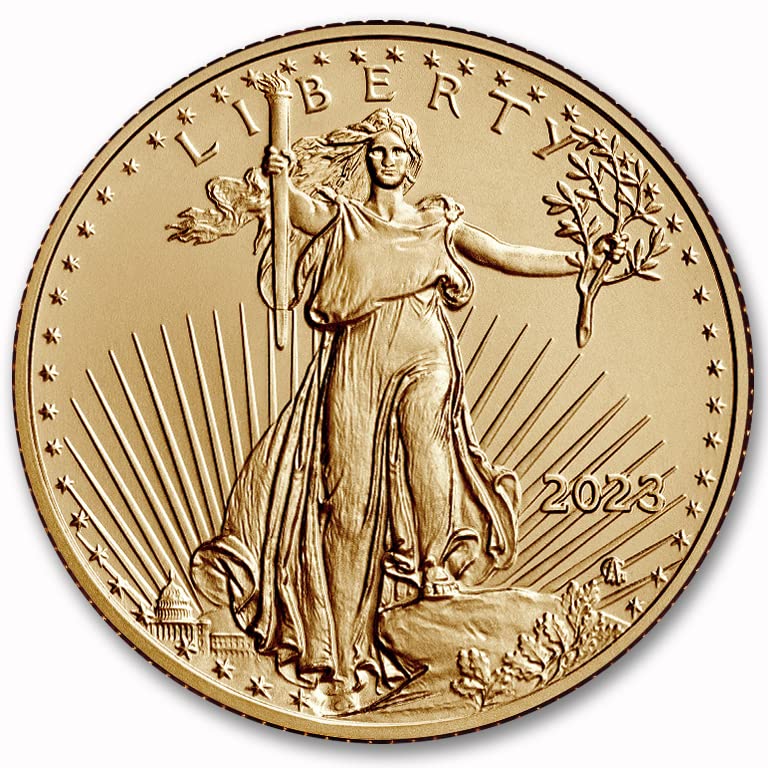 2023 Nema oznake mente 1/4 oz American Eagle Gold Bullion Coin sjajan je necrtuliran s potvrdom o autentičnosti 10 USD