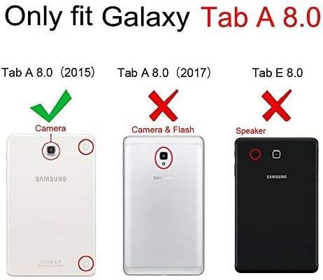 Tab Kiq Galaxy A 8.0 2015 T350 Torbica, cijelo tijelo otporna na zaštitu od teške teške zaštite zaslona za zaštitu zaslona Samsung
