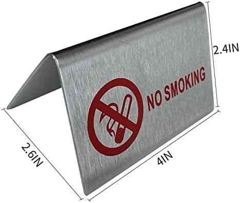 Nijedan znak za pušenje ne puše ne od nehrđajućeg čelika za restoran i hotel 10 paketa 4x2,4 inča