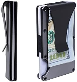 Slymr | minimalistički metalni i autentični drveni RFID blokirajući novčanik sa kopčom za novac / novčanik za muškarce / RFID minimalistički