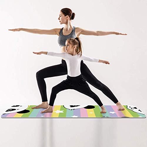 Šarene dugine pruge Panda Stars Premium debela prostirka za jogu Eko prijateljska gumena podloga za zdravlje i fitnes neklizajuća