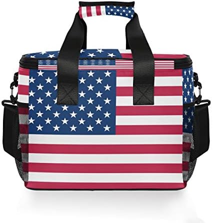 Bluangle američka zastava Cooler Bag 24-Can velike torbe za višekratnu upotrebu mekani putni hladnjak za putovanja na otvorenom planinarenje