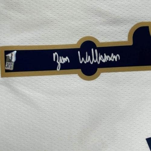 Uokvireni autogramirani / potpisan zion Williamson 33x42 Bijeli Nike Jersey Fanatics COA - autogramirani NBA dresovi