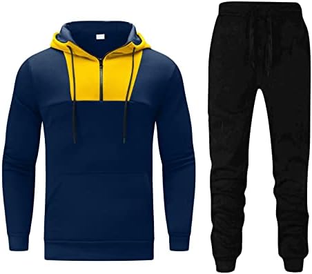 Muška jesen i zimski dvodijelni odijelo Sport i slobodno vrijeme izrez sa zatvaračem Zipper Boja podudaranja stražnjim odijelima za