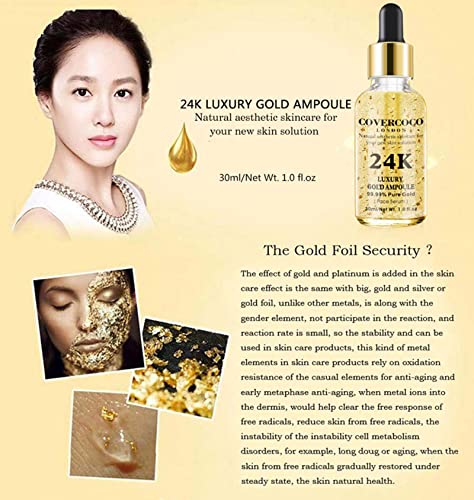 Lice 24K zlatni ampula Serum luksuzna koža za njegu kože suština hidratantna zaglađivanje čineći besprijekornu elastičnost meka koža