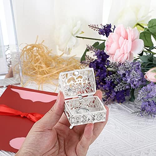Elldoo kutija za grudi s blagom cvjetna ugravirana kutija za nakit vjenčana kutija za uspomenu prstenasta naušnica mala sitnica Organizator