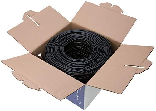 Kablovi direktni online Plenum CAT6 1000ft CMP kabl crna čvrsta 23 AWG Bulk Box mrežna žica