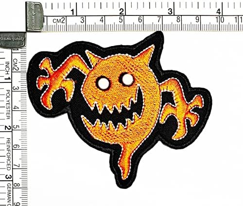 Kleenplus Baby Vampire slatka narandžasta zakrpa Ghost Halloween stripovi crtani vezeni Applique Craft ručno rađena beba dijete djevojka