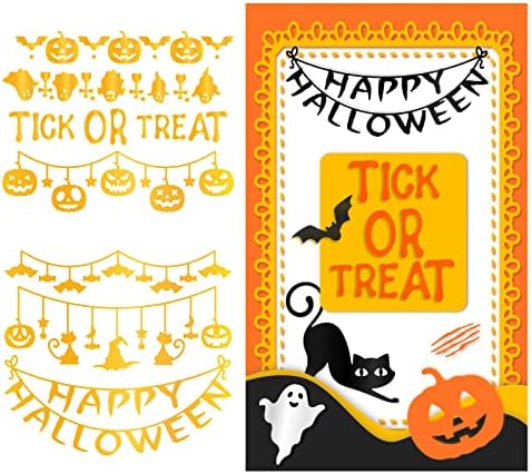 Globleland Halloween Edge Grupa ploča za vruću foliju za DIY foliju papir palica Pumpkin Ghost TOMBSTEN DIY folija za reljefne karte
