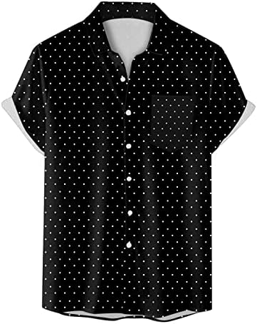 2023 Nova muška košulja kratkih rukava u redovnom fit polka dot tiskanu majicu sa džepnim casual majicom majica