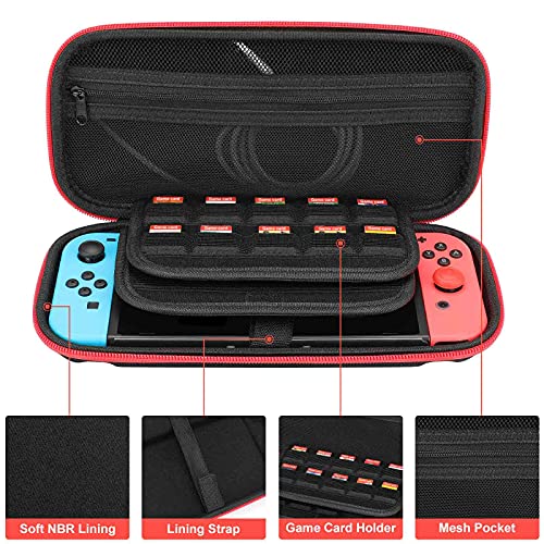 Torbica za nošenje za Nintendo Switch Case putne životinje ručno nacrtani stil otporan na udarce, zaštitni poklopac tvrde ljuske sa