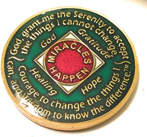 Linija za oporavak 10 godina na zelenom tri ploču Medaljon -Chip, novčić, token