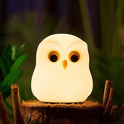 Owl noćno svjetlo za djecu, punjiva LED noćna lampa za djecu, 7 silikonska rasadnička lampa koja mijenja boju Podesiva Svjetlina & amp; boja za djevojčice Kawaii sobni dekor pokloni