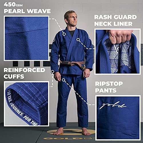 Gold Bjj Fondacija GI - Pearl Weave Jiu Jitsu GI za muškarce i žene - Ibjjf Natječaj Pravni BJJ GI