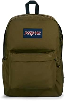 JanSport Superbreak Plus ruksak - Radna, putna ili laptop torba za knjige sa džepom za flašu vode-vojničko zeleno.
